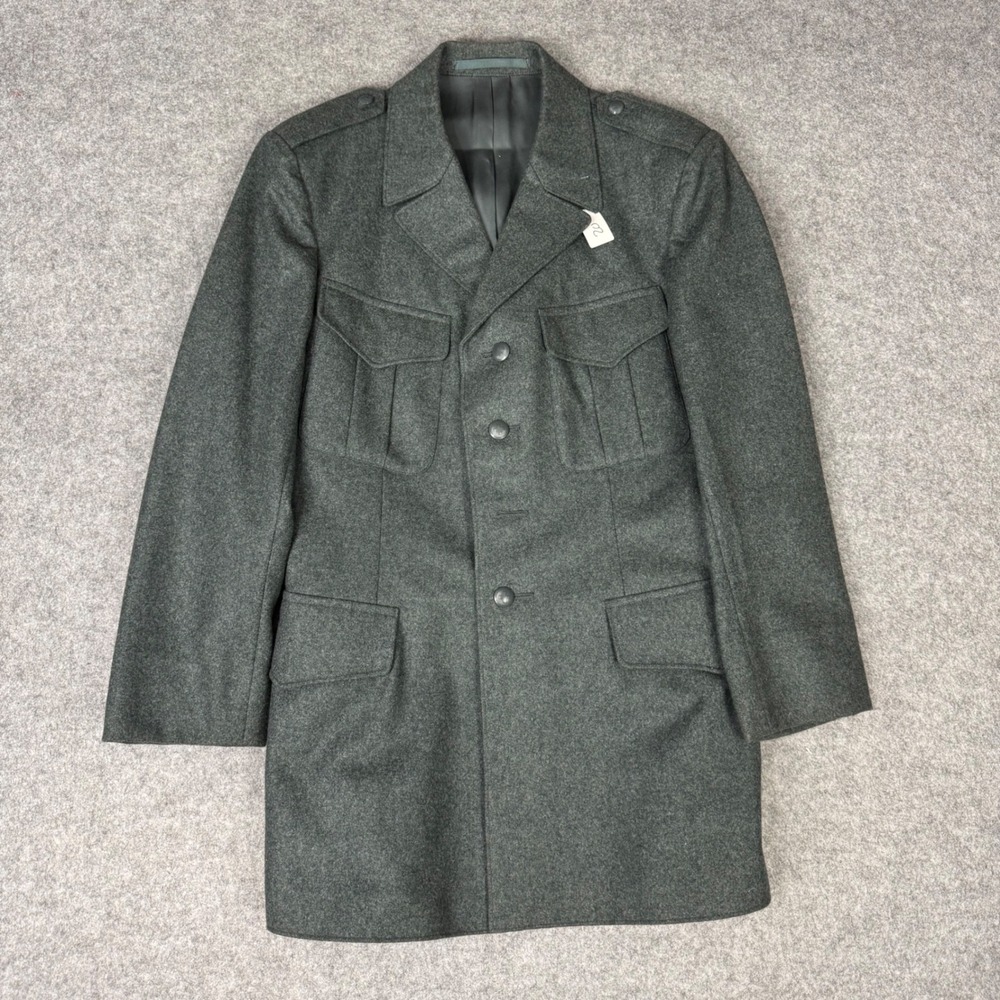 Swiss Military Wool Field Jacket Charcoal Grey Surplus Coat 104 AA Vintage 94